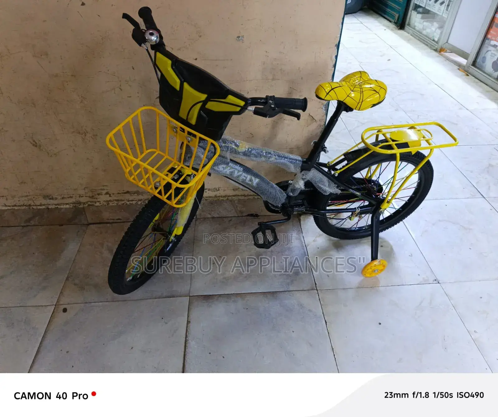 Kids Bicycle With Basket Training Wheels – Durable