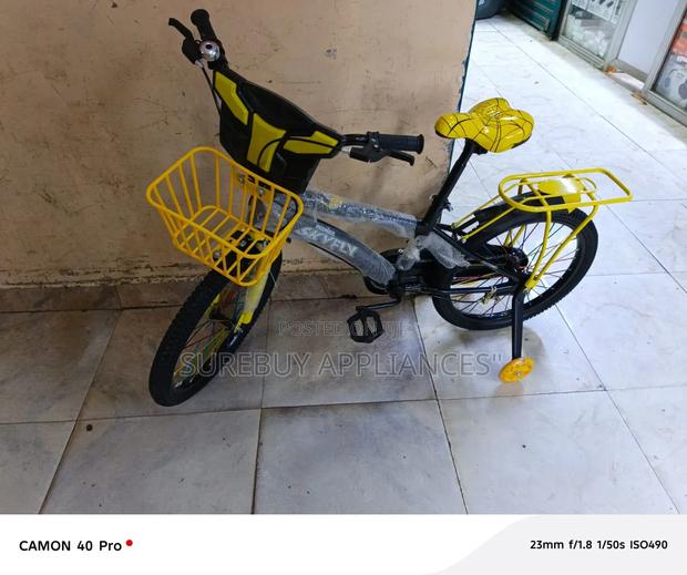 Kids Bicycle With Basket Training Wheels – Durable - thumbnail 2