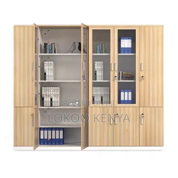Office Cabinet : Wooden 3-Door Filing Storage Cabinet