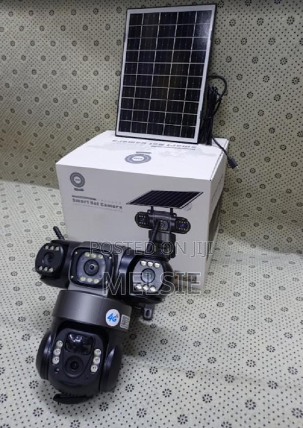 Triple Lens V380 Pro Outdoor PTZ CCTV Solar Powered