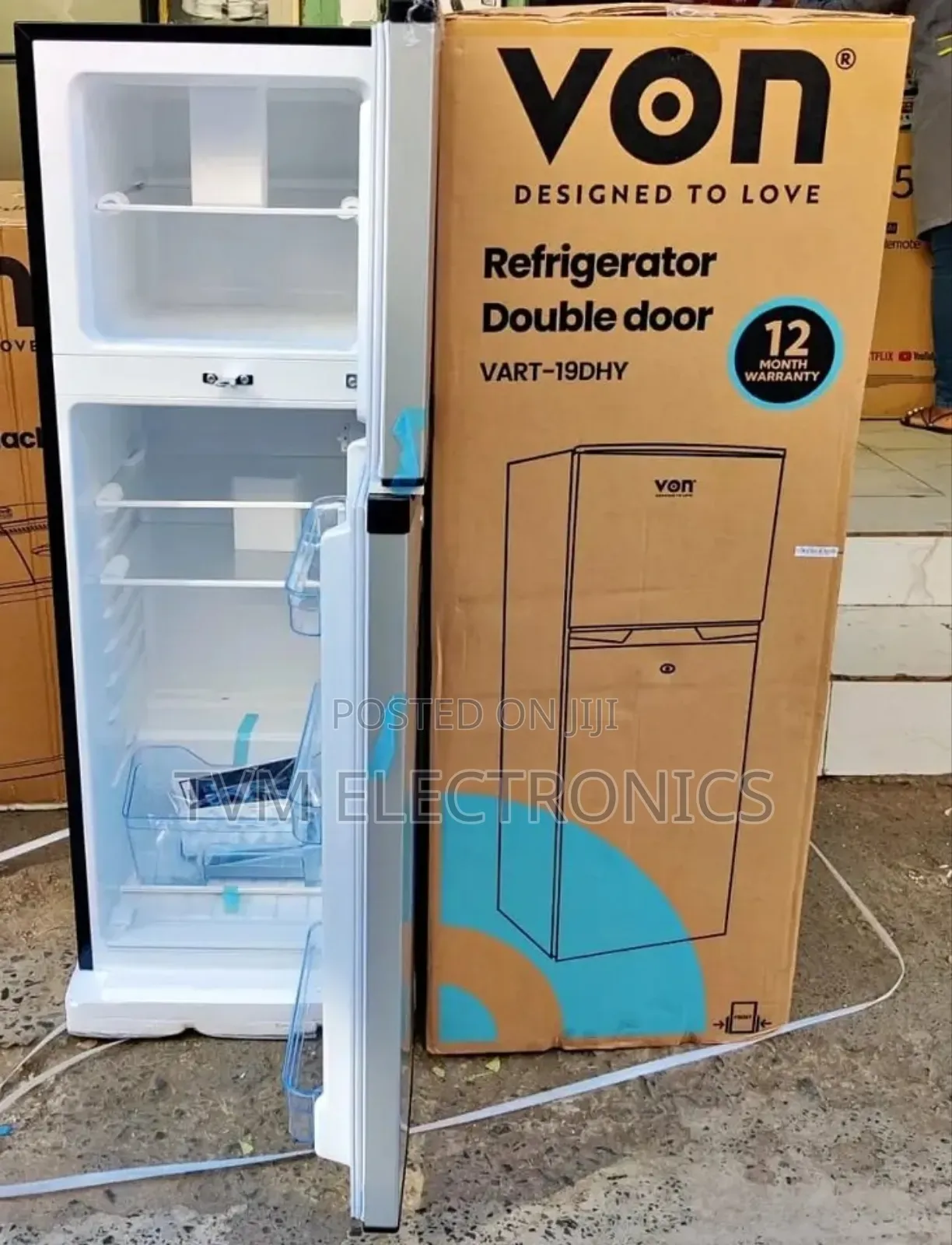 Von Vart-19dhs Double Door Fridge 136l
