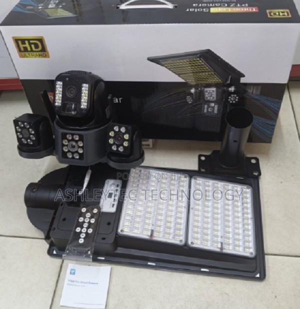Solar Floodlight 180w With 4g Simcard PTZ Camera Triple Lens