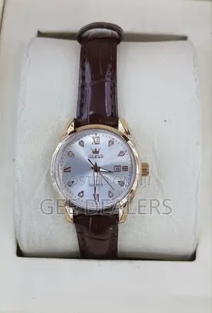 Olevs Ladies Watches, Leather Strap Wristwatch
