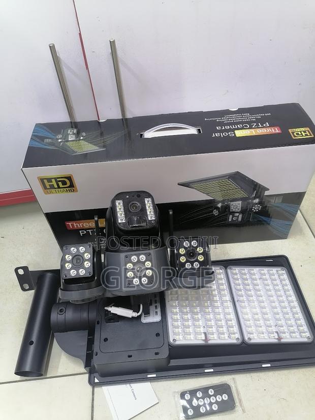 4g Triple Lens V380 Solar 4g Streetlight Tripple CCTV Camera