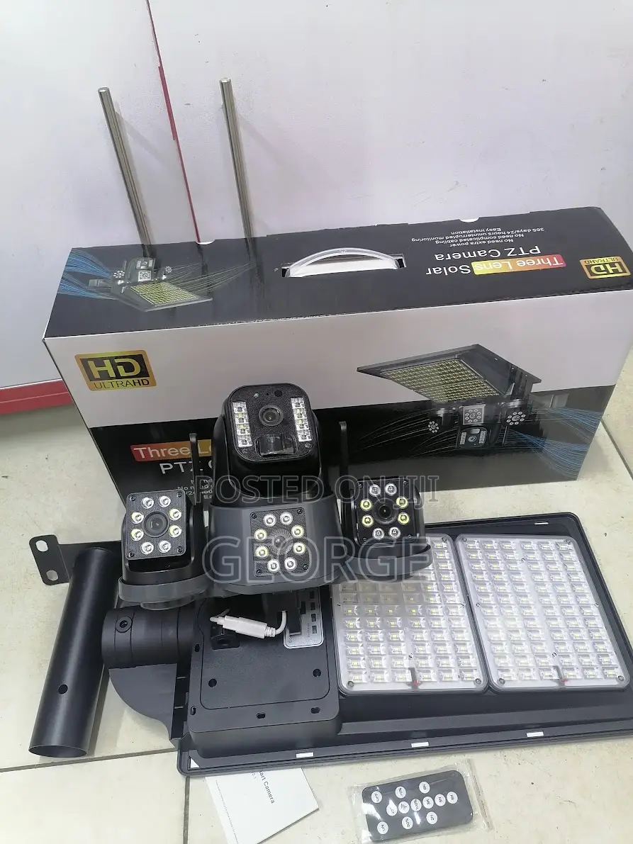 4g Triple Lens V380 Solar 4g Streetlight Tripple CCTV Camera