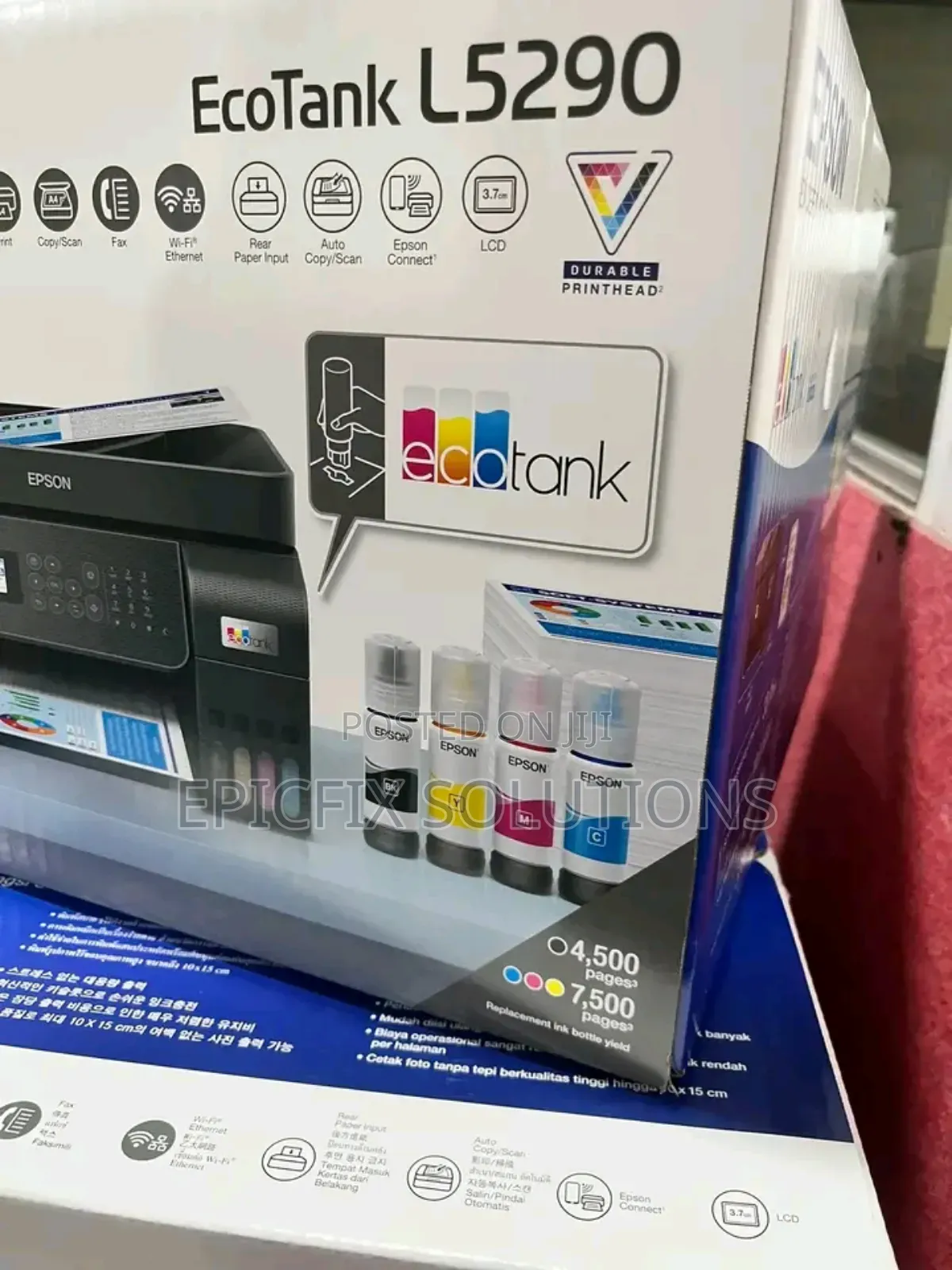 Ecotank L5290 Wireless,Fax, Print,Scan,Copy,Lcd,Rear Paper Edge Brand
