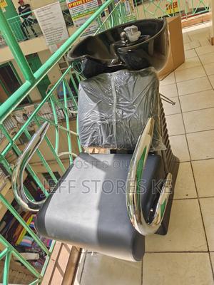 Silver Handle Black Shampoo Sink - main view