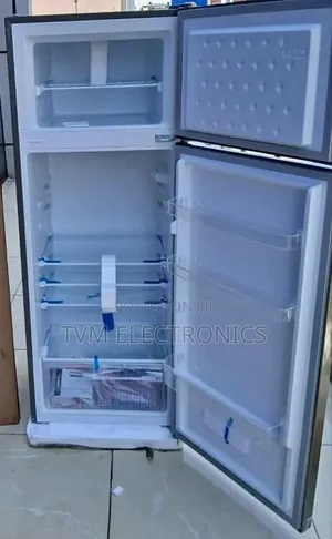 Mika Fridge, 2 Door Top Mount Freezer Defrost, 211l, Inox Line Brush
