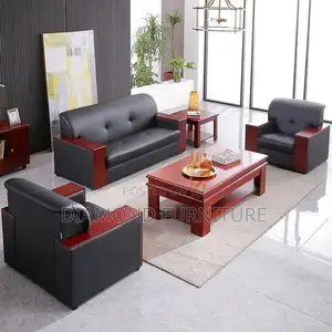 Office Furniture; Luxury Fabric 5-Seater Office Sofa