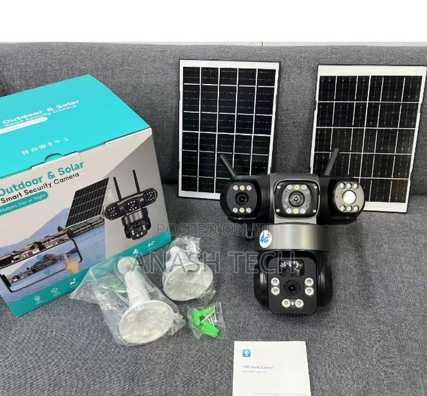 Ip PTZ Auto Tracking Surveillance Security Tripple Solar CCTV Camera - main view