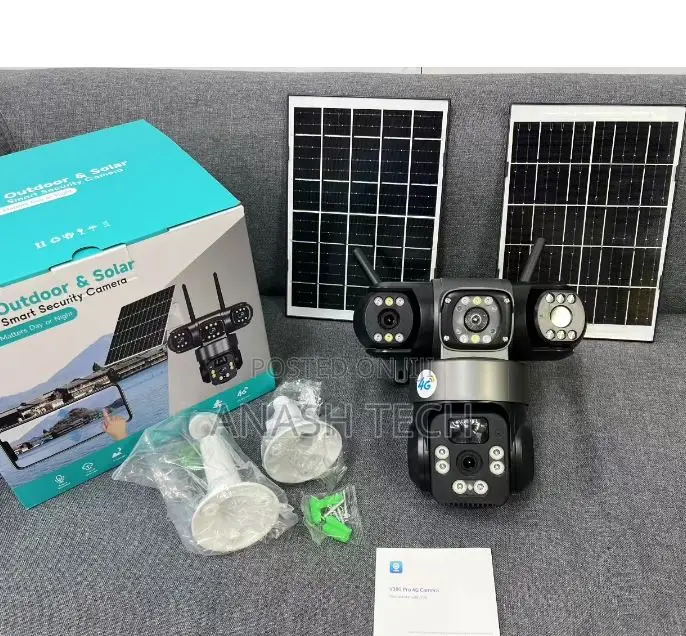 Ip PTZ Auto Tracking Surveillance Security Tripple Solar CCTV Camera