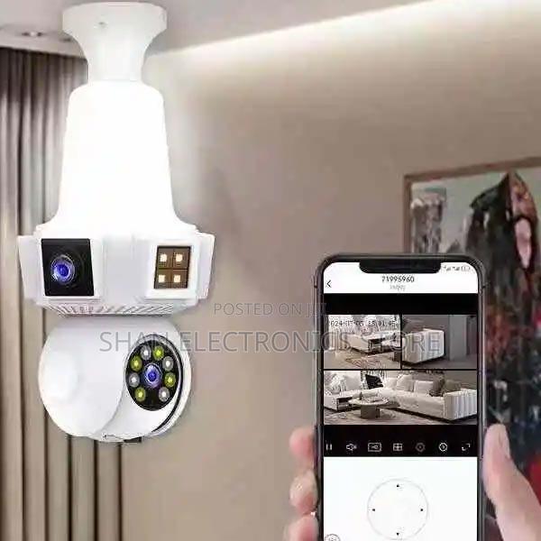 Three Lens Triple Screen Wireless Wifi E27 Light Bulb Camera 360°