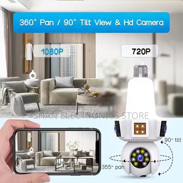 Triple Lens PTZ Wifi Camera Bulb Camera