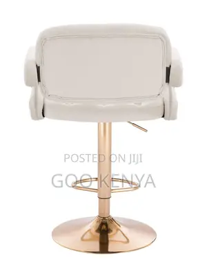 Kitchen Stool; Height Adjustable Stool With Swivel Leather Seat