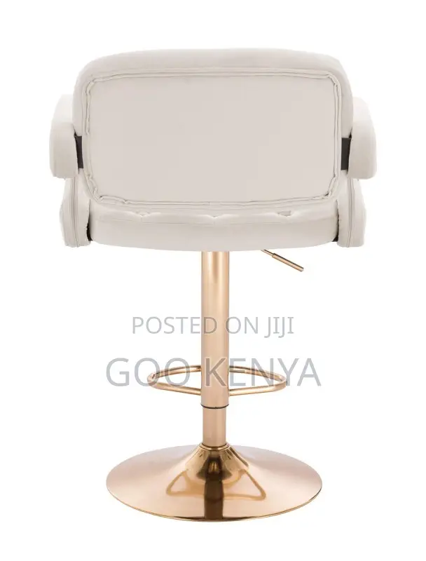 Kitchen Stool; Height Adjustable Stool With Swivel Leather Seat