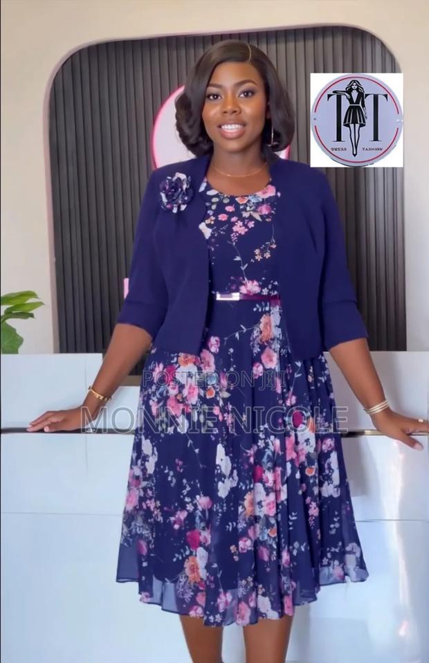 Classy Purple Floral Women Dress Suit