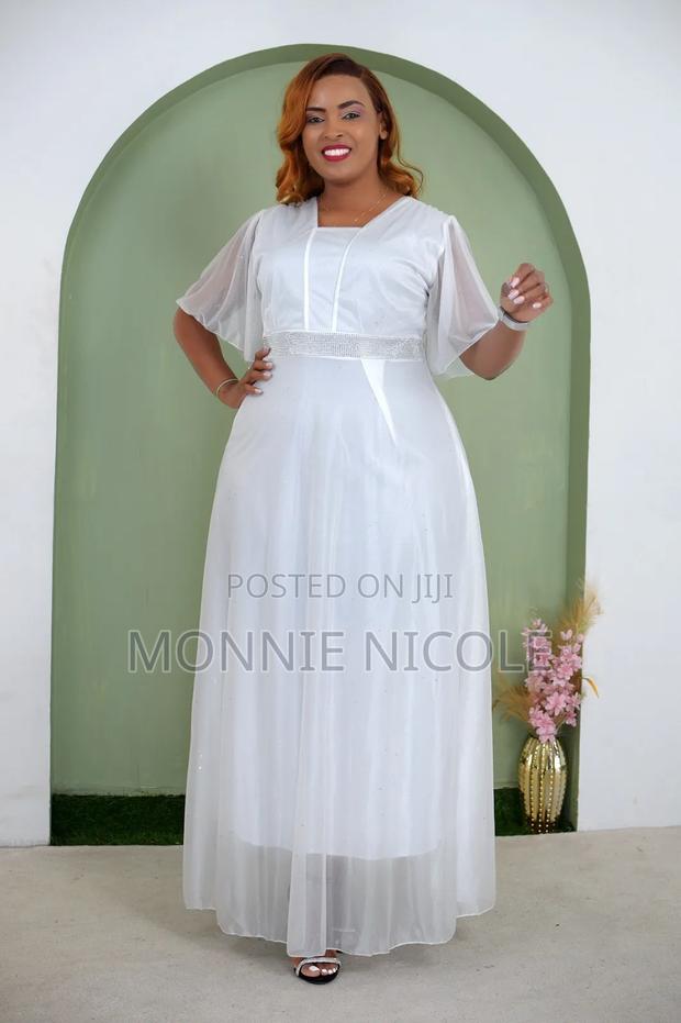 Classy White Long Dinner Dress/Corporate Dinner Dress/Wedding Dress