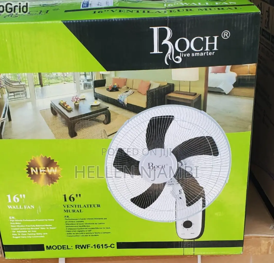 Roch 16 Inch Wall Fan With 5 Blades
