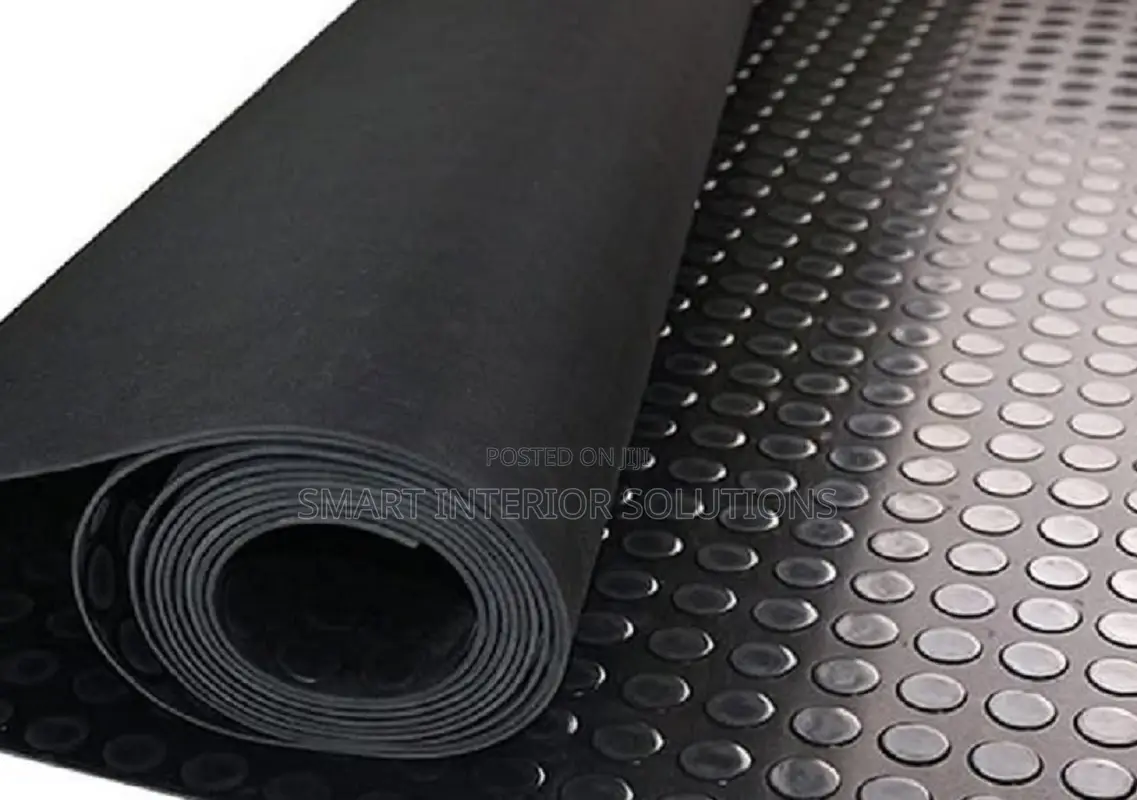 Black Rubber Coin Carpet