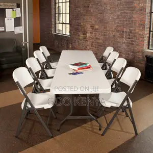 Home Dining Set; 8-Seater Plastic Outdoor/Indoor Dining Set