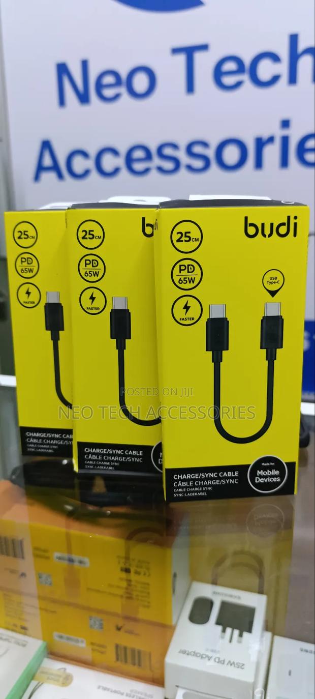Budi 25cm Pd65w Type C to Type C Fast Charging Cable