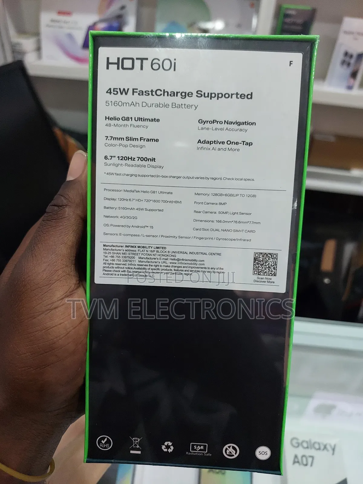 New Infinix Hot 60i 128 GB Black