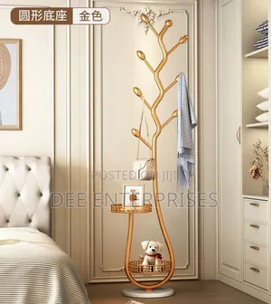 Cream-Style Floor Standing Coat Rack