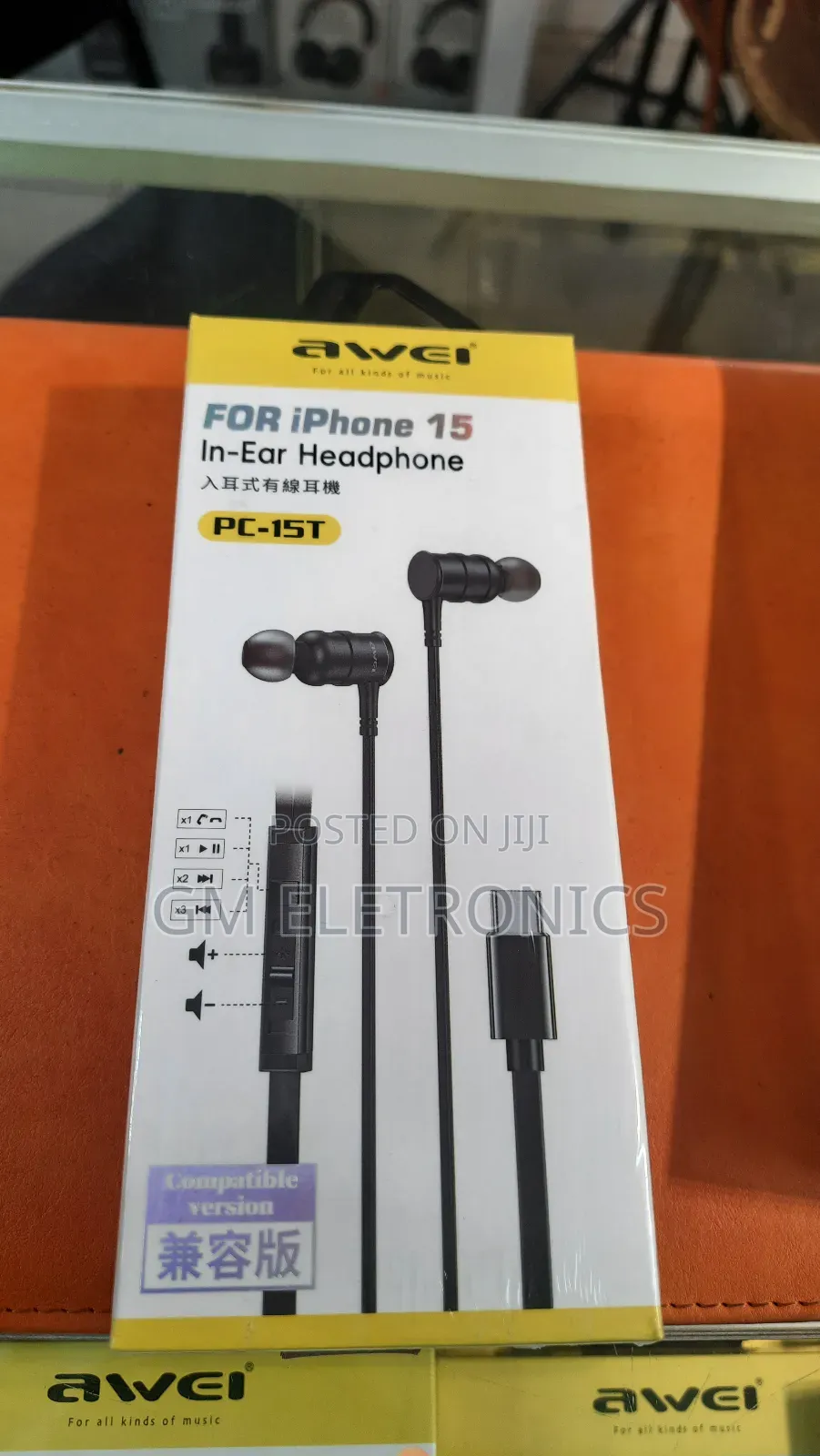 Awei Type-C Stereo Earphone. Pc-15t.