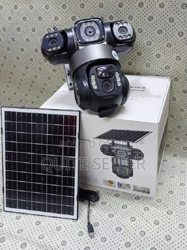 Triple-Lens 4g Solar CCTV Surveillance Camera Three Screens