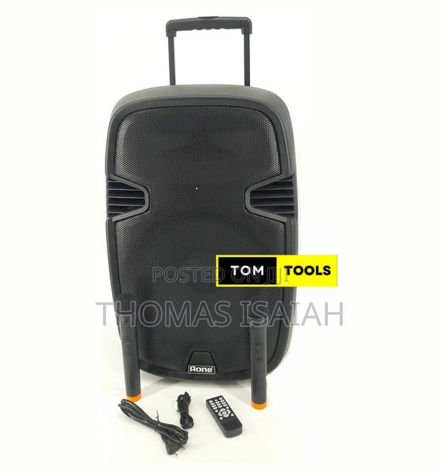 Aone 15′′ Rechargeable Portable Pa Speaker System With 2 Microphones - thumbnail 6