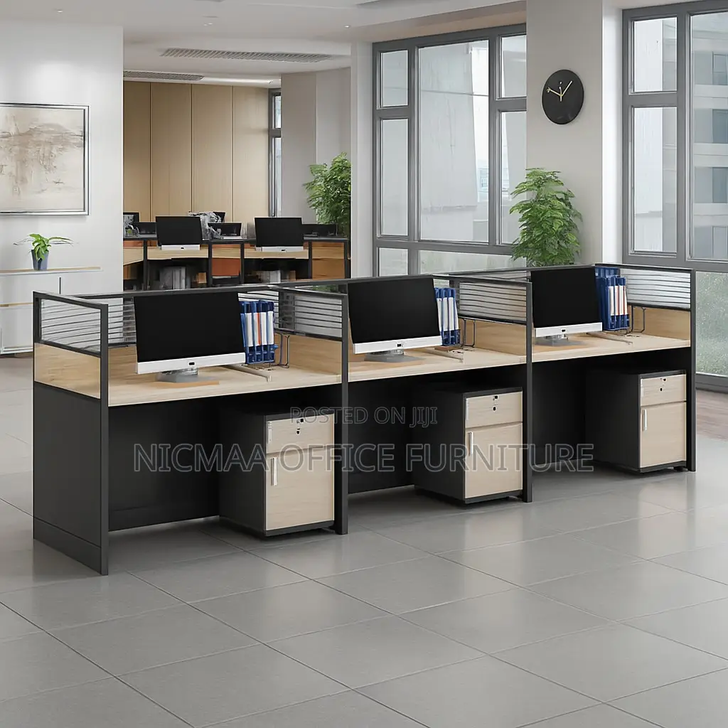 3-Person Organized, Efficient Ready for Action Workstation
