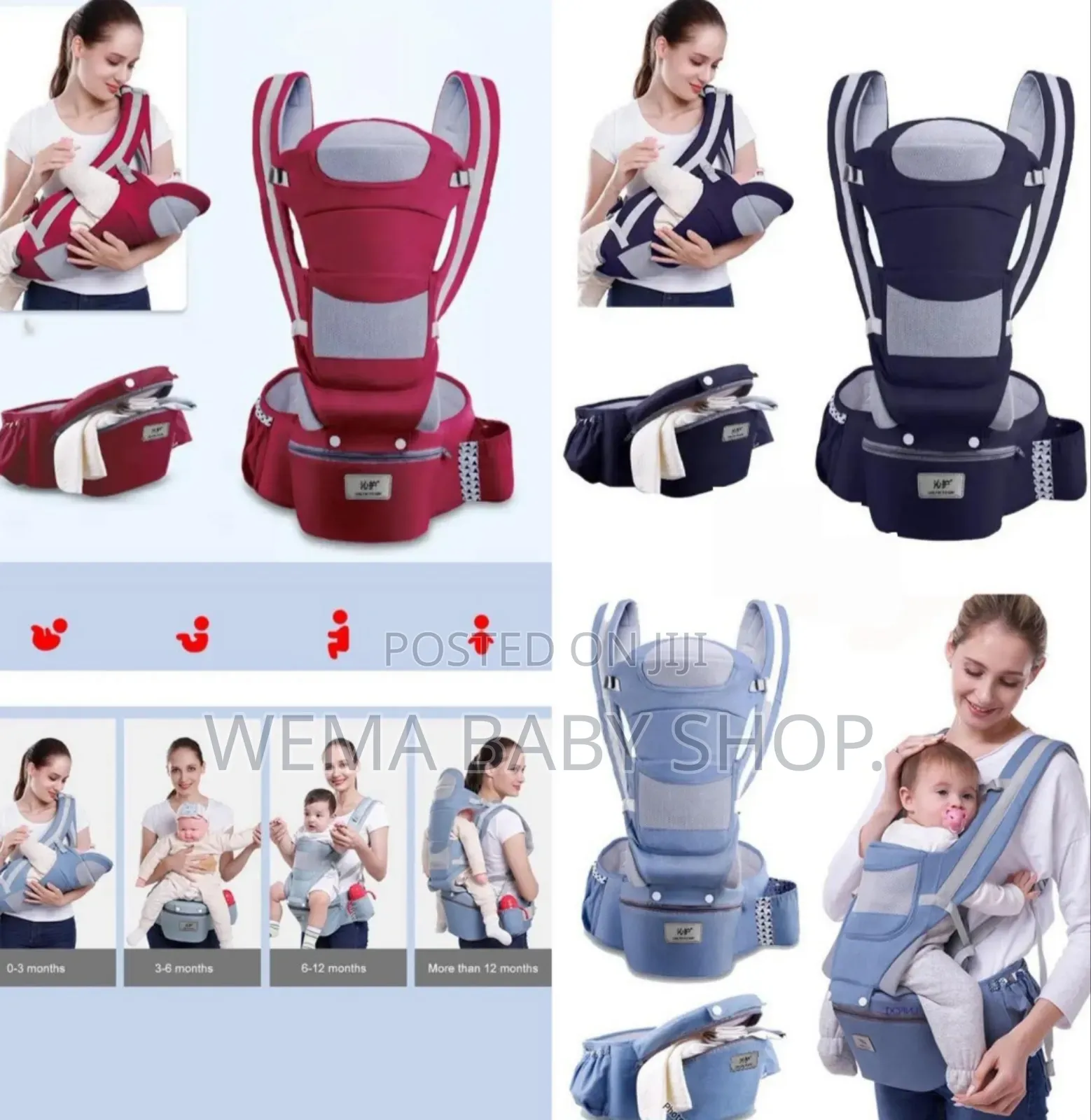 3 in 1 Ergonomic Baby Carrier With a Hip Seat