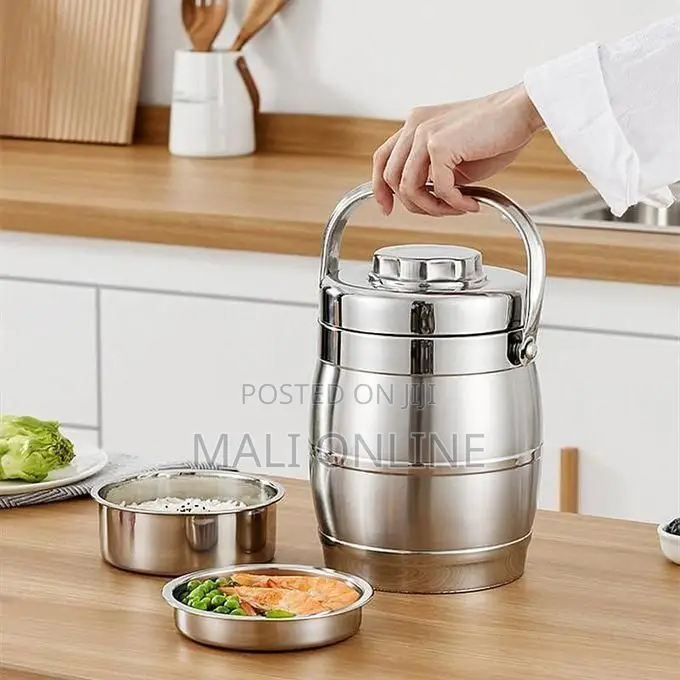 1.2l Stainless Steel Thermal Lunch Box – Double Layer Bento Food Flask