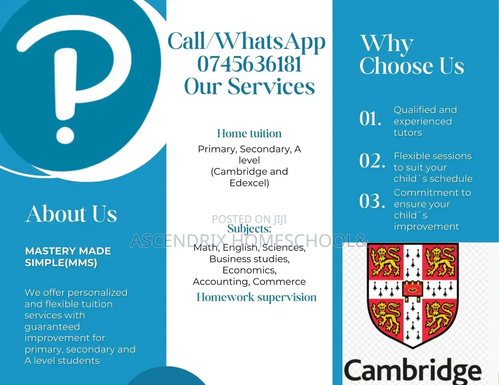 Cambridge/ Pearson Primary, Secondary, Igcse a Level Tuition