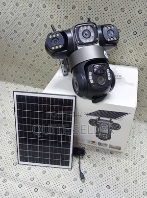 Triple-Lens 4g Solar CCTV Surveillance Cam Built-in Battery Featuring