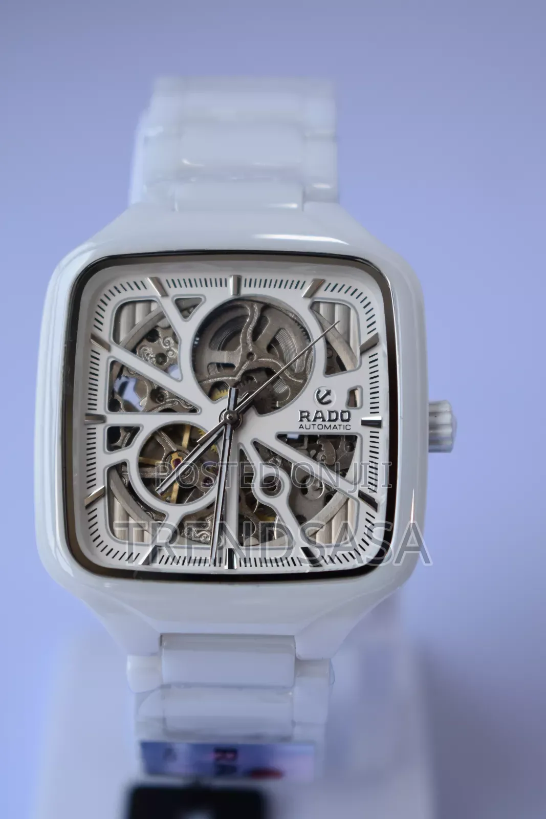 Rado True Square Open Heart White 38 Mm Ceramic Watch
