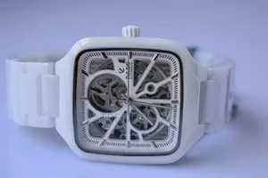 Rado True Square Open Heart White 38 Mm Ceramic Watch