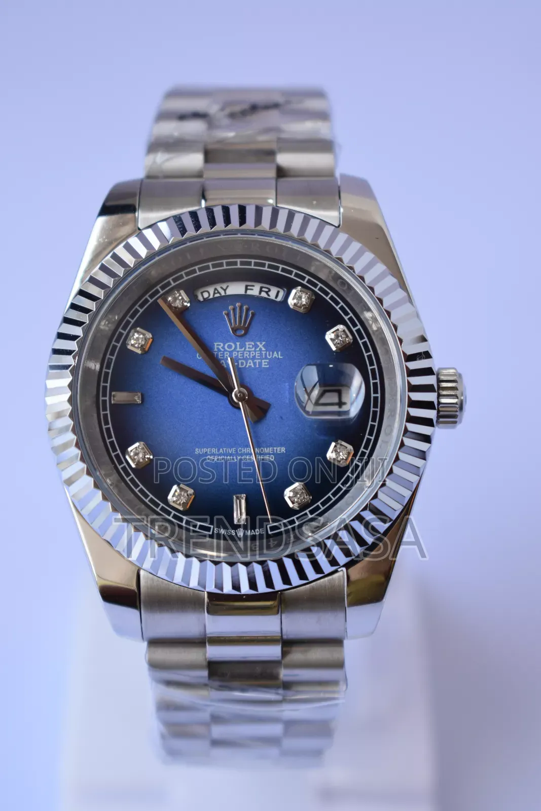 Rolex Presidential Watch Blue Dial Stainless Steel