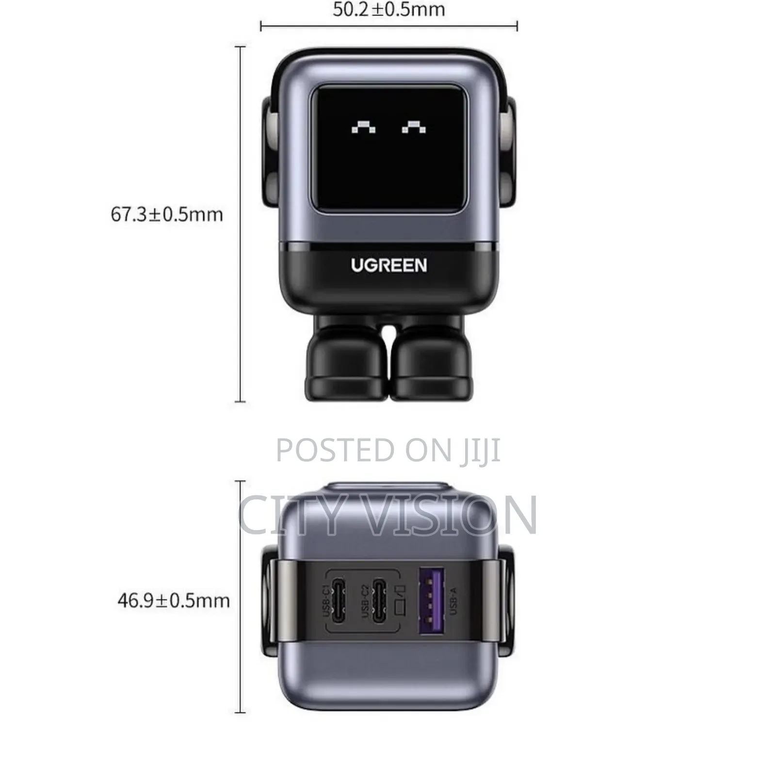 Ugreen Uno Robot 65w 3-Port Gan Fast Charger