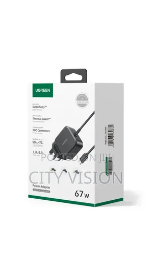 Ugreen Usb-C 67w Pd Gan Tech Power Adapter Uk+3dc Connectors