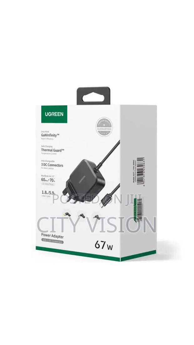 Ugreen Usb-C 67w Pd Gan Tech Power Adapter Uk+3dc Connectors - main view