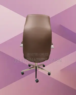 Brown Executive Leather Office Chair | Supportive Padded Armrests
