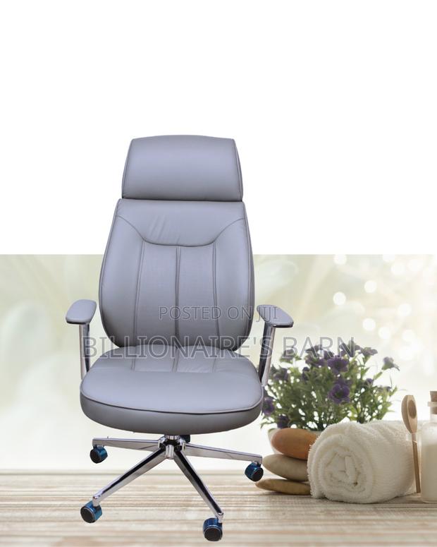 Grey Executive Leather Office Chair (Best-Seller) — Restocked!