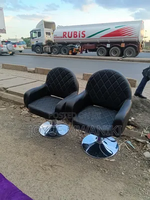 Black Leather Hydraulic Salon Seats.
