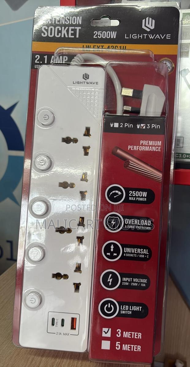 Lightwave 4 Way Extension Socket Ext 754