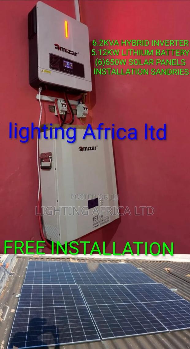 Best Home 6.2kva Inverter - 5.12kwh Lithium Battery (6)650w Solar Kit - main view