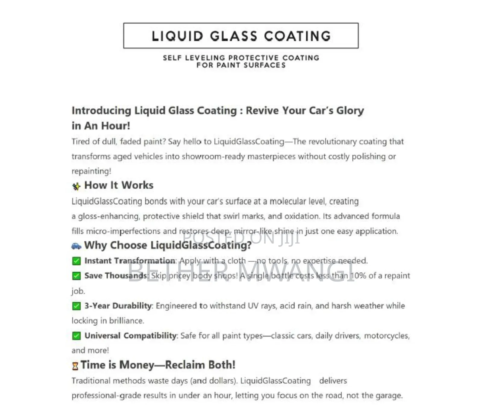 Liquid Glass Coating in Kenya