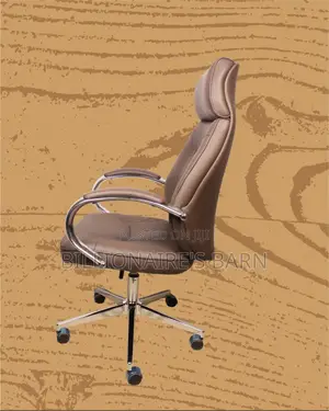 Stylish Brown Executive Leather Office Chair — Great for Study or Work