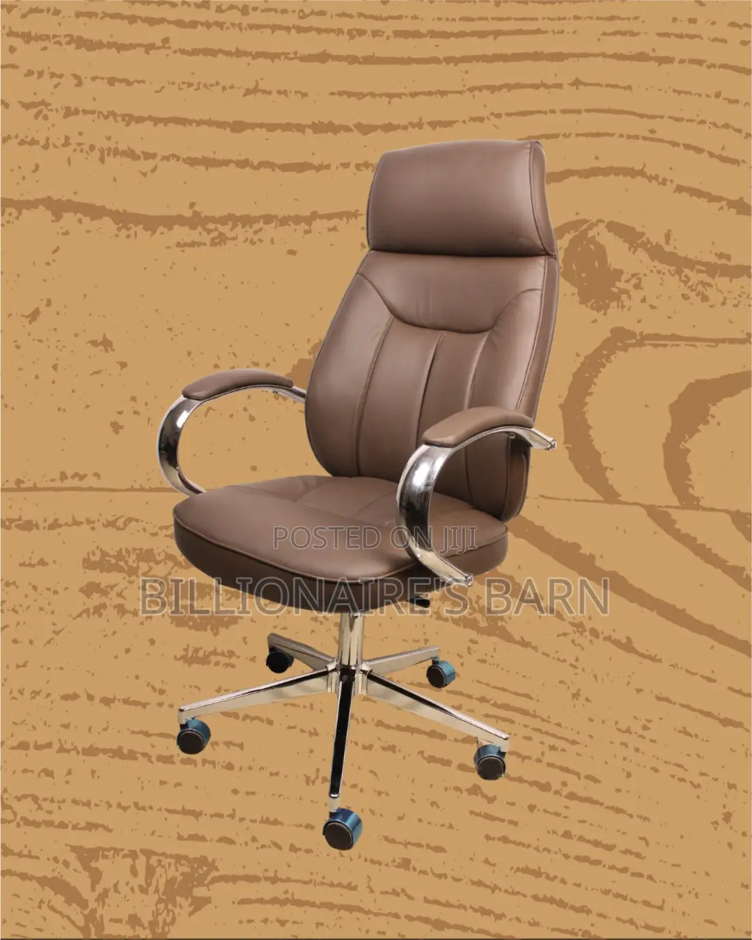Stylish Brown Executive Leather Office Chair — Great for Study or Work