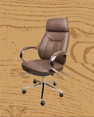 Stylish Brown Executive Leather Office Chair — Great for Study or Work